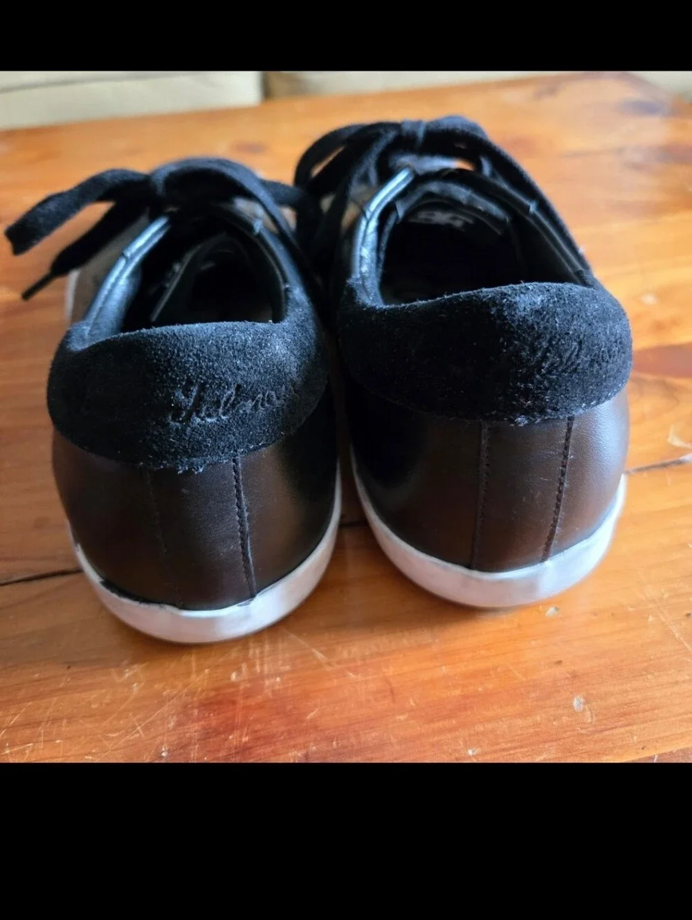 SAM EDELMAN Aubrie fashion sneakers soft black nappa leather Sz 7.5 shoes flats